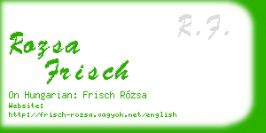 rozsa frisch business card